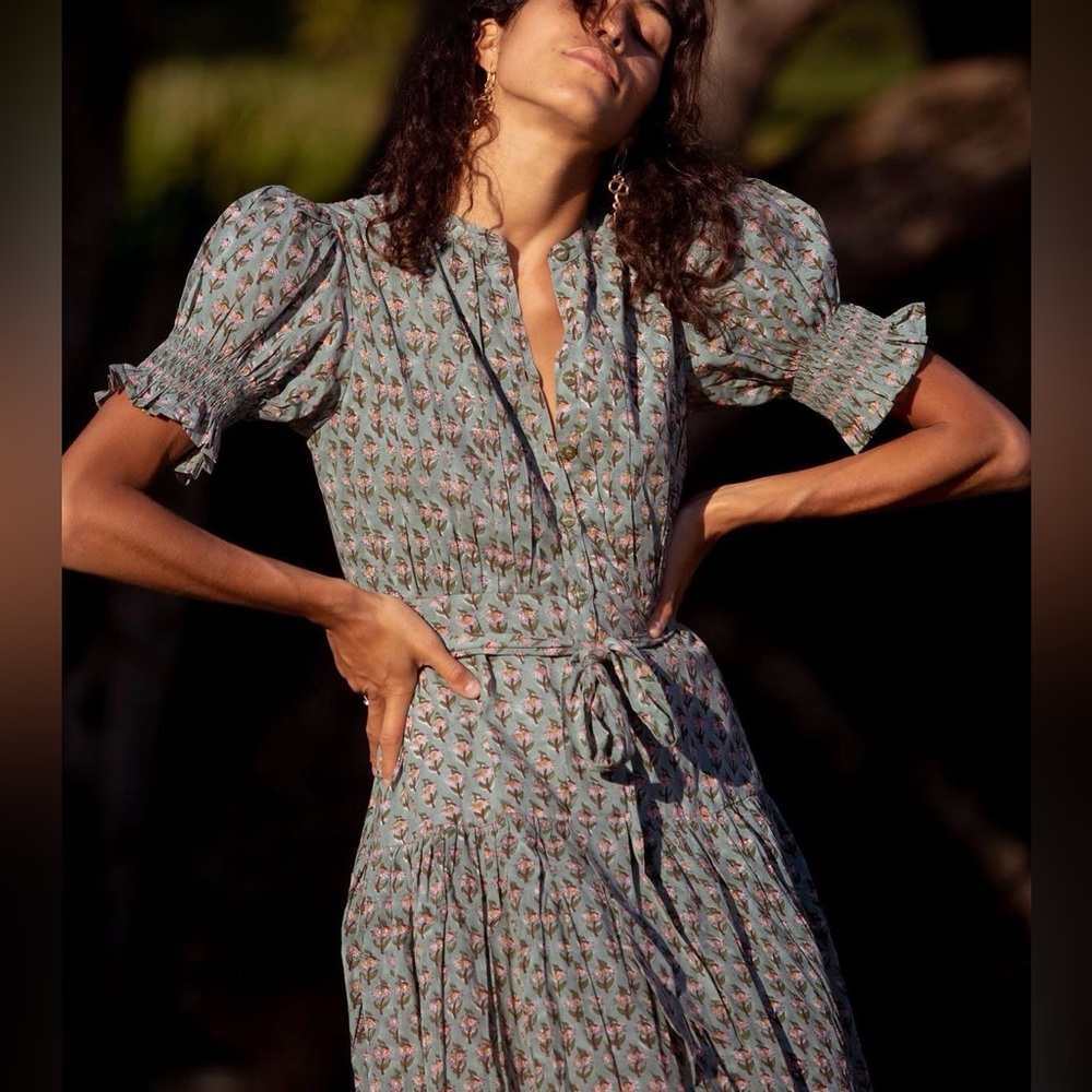 Daughters of India Prairie Dress Sage Size XS